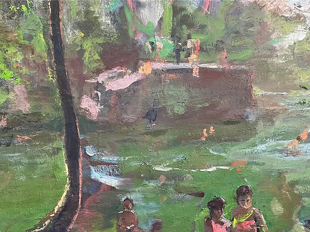 'Big Rock's Bathers' by Aaron Lubrick. Oil on canvas.