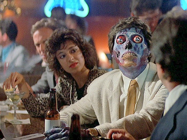 A still from the film "They Live."