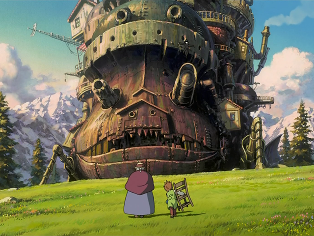 A still from the film "Howl&#146;s Moving Castle".