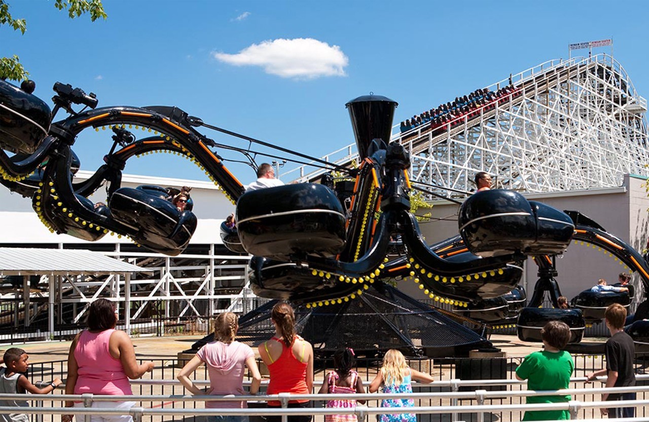 Monster
Looking like a giant black octopus, this ride &#151; from Coney Island &#151; was featured in the famed The Partridge Family episode filmed at the park.
Photo: Provided by Kings Island