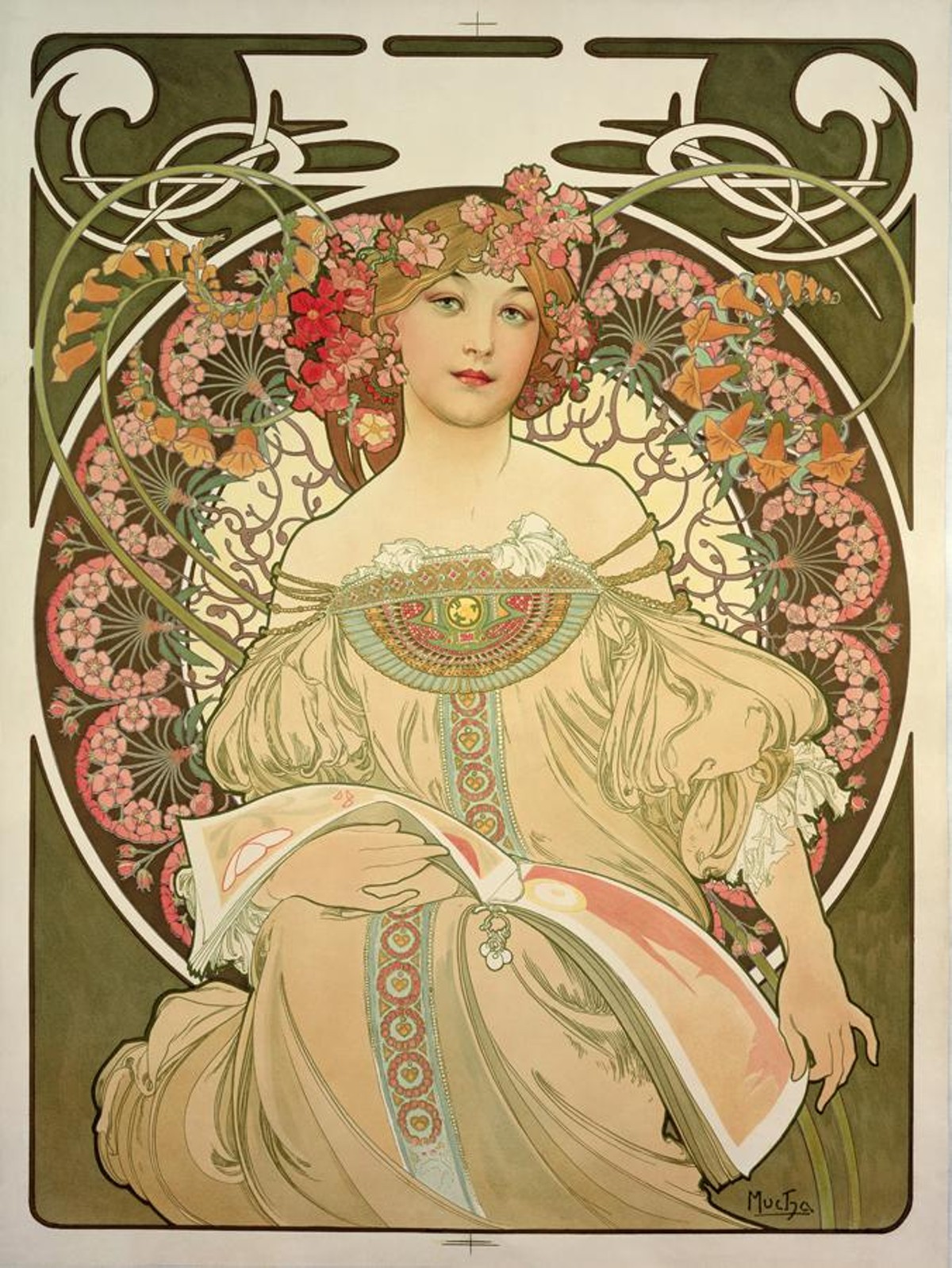Alphonse Mucha
    (Czech, 1860-1939)
    Daydream (Reverie), 1897
    Color lithograph
    28 5/8 &times; 21 3/4 in.
    Copyright &copy; Mucha Trust 2022