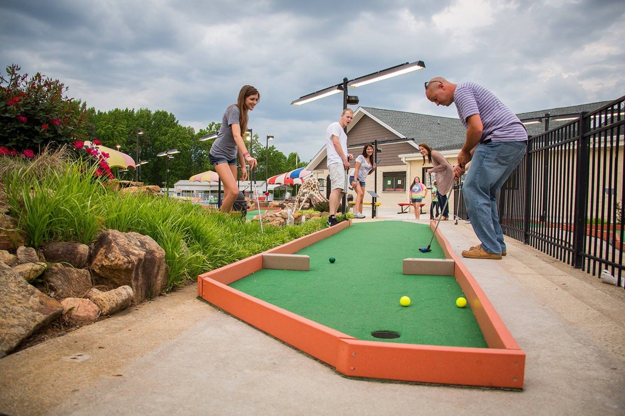  The Putt-Putt Fun Center 
5720 Bardstown Road
Mini-golf: it&#146;s fun, it&#146;s cheap, and it&#146;s easy until it isn&#146;t. At the Putt-Putt Fun Center, you can play three games for $9 apiece. The mini golf range&#146;s animal statues and plastic rock formations are a little run-down, but that&#146;s part of their charm. Inside the building, you&#146;ll find a collection of arcade games. Why not challenge your date to a friendly competition &#151; best two out of three, and the winner gets a kiss?
Photo via facebook.com/puttputtfuncenterlouisville