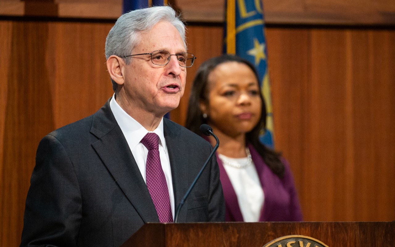 Merrick Garland speaks in Louisville about the Department of Justice report on the Investigation into LMPD misconduct.