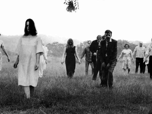 A still from the film "Night of the Living Dead."