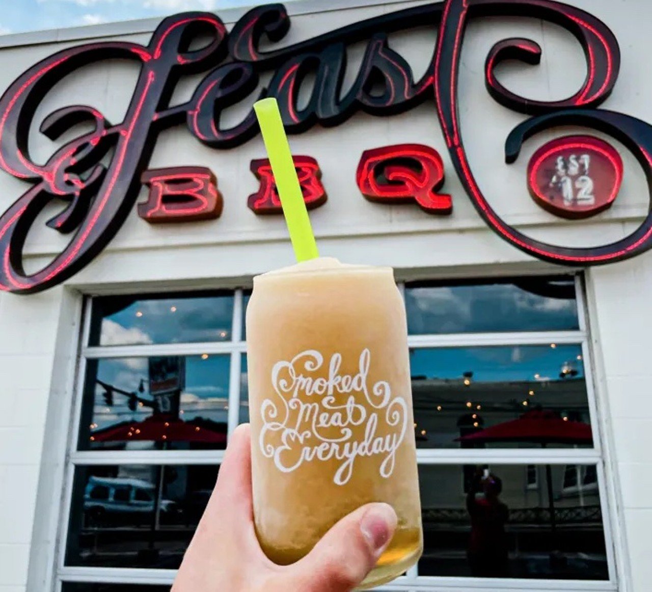 Ale8 Bourbon Slushie
Feast BBQ 
900 E. Market St. #100
When two Kentucky classics meet, magic is made! Available all year, the Ale8 Bourbon Slushie from Feast BBQ is a cult classic -- cold, creamy, and the perfect contrast to a plate of sticky-sweet Kentucky BBQ. If you want to shake things up, the BBQ joint also has a special "Slushie of the Month" with creative combinations like Chocolate Covered Cherry, Vanilla Cream Slushies, and even non-alcoholic specials like the seasonal Bourbon Street Hurricane Slushie!—Sydney Catinna