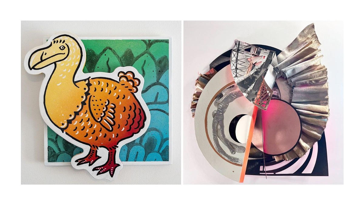 Work by Rich Merwarth (left) and Ashley Brossart (right)