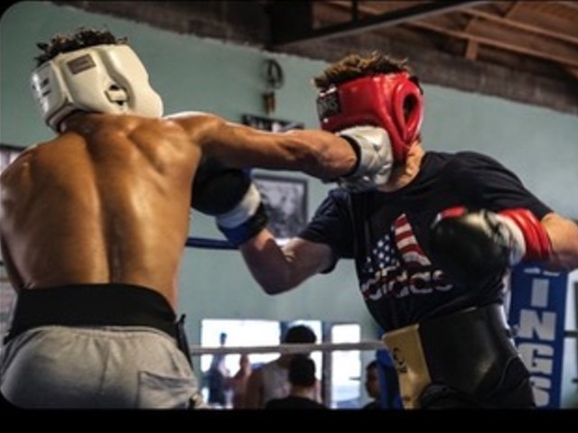 Action photos of boxer Aaron Kiael Waldon, left, provided by Adam DelGiudice.