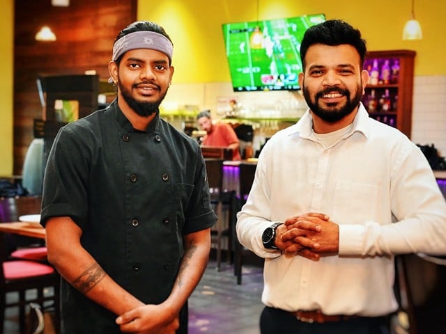 Noosh Nosh General Manager Akshay Kadam (left) and Chef Arthikselvan Rajaiah at the popular East End restaurant.