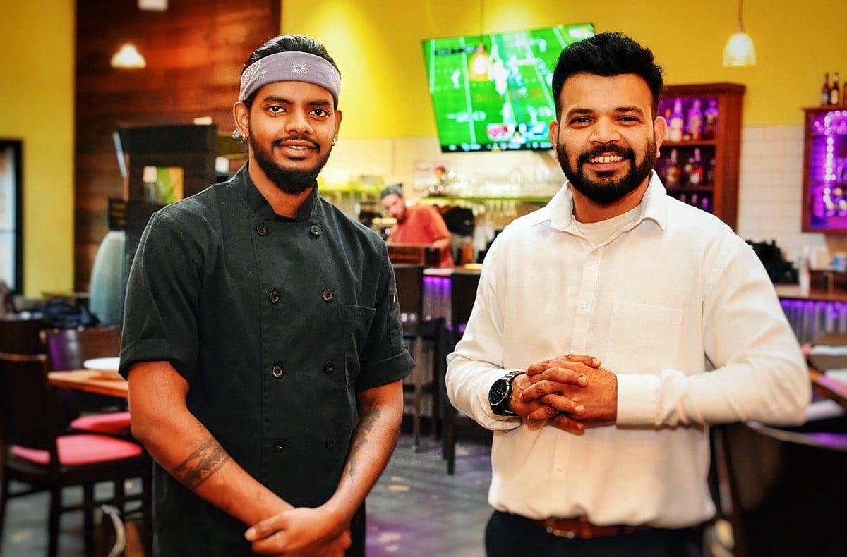 Noosh Nosh General Manager Akshay Kadam (left) and Chef Arthikselvan Rajaiah at the popular East End restaurant.
