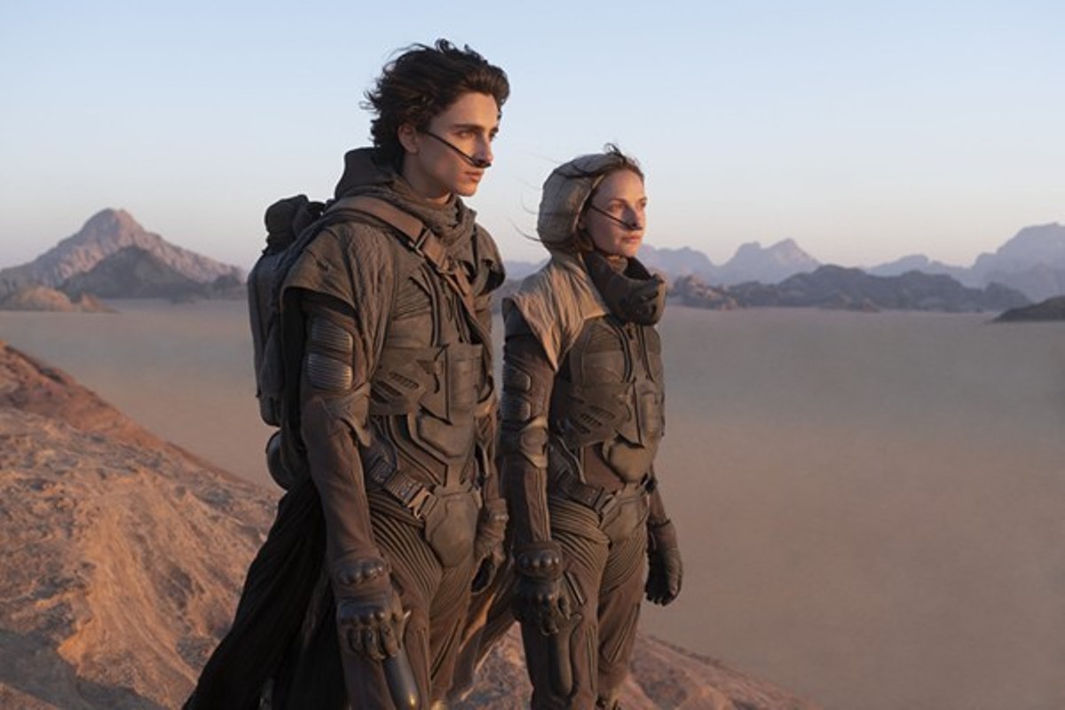 Timoth&eacute;e Chalamet and Rebecca Ferguson in Denis Villeneuve's remake of "Dune."  |  Chia Bella James