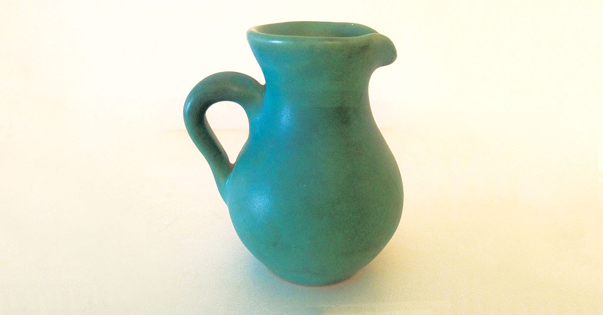 What&#146;s the value of is this small pitcher by Van Briggle Pottery? We will find out when &#145;Antique Roadshow&#146; rolls into Louisville May 22. (Photo by Jo Anne Triplett)