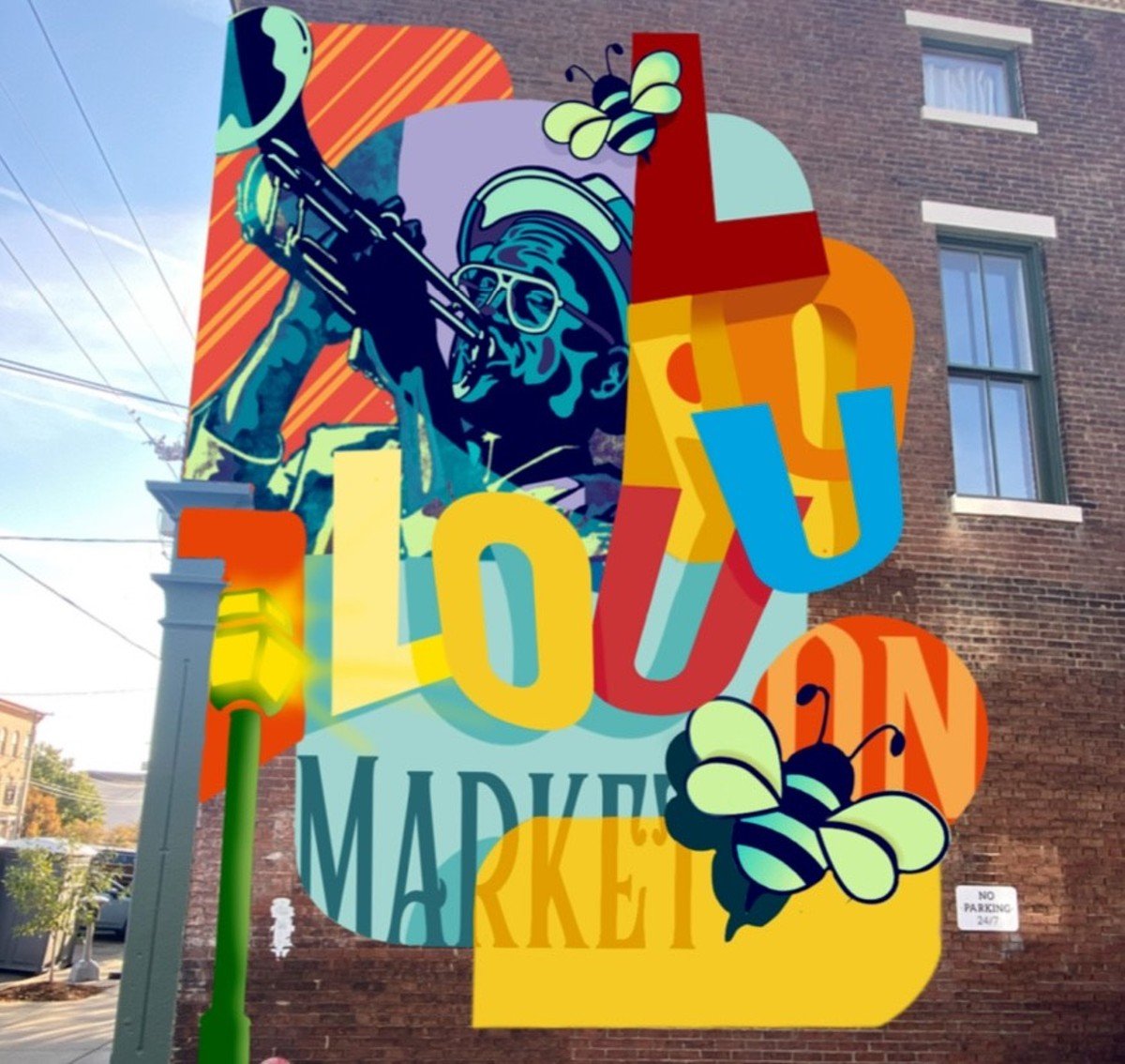 A digital rendering of the mural that will soon be painted on the side of the new Lou Lou On Market.