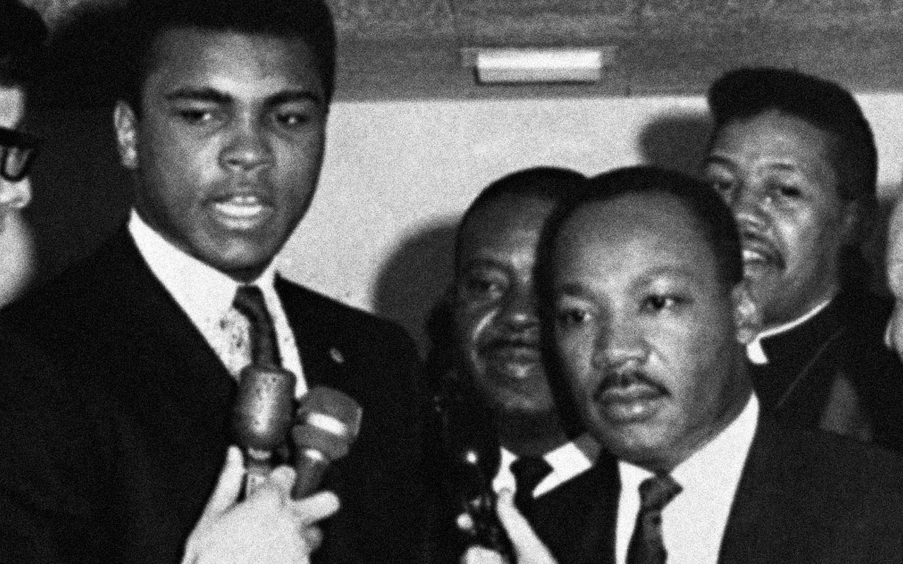 Muhammad Ali pictured with Dr. Martin Luther King, Kr.