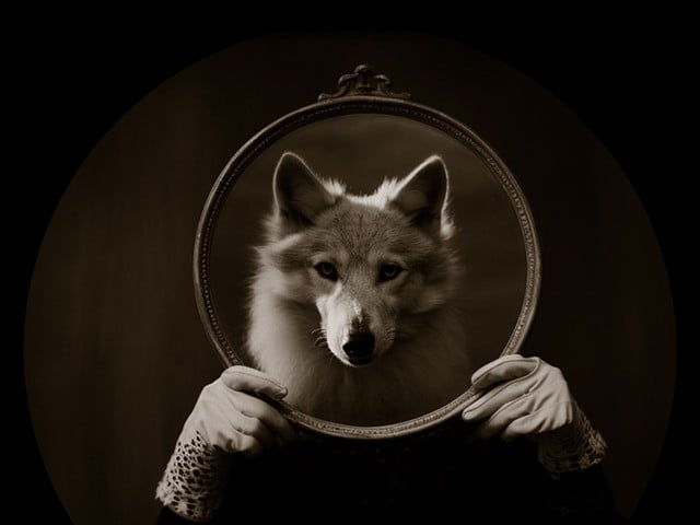 Mary Carothers, Self as Wolf, AI, 2023.