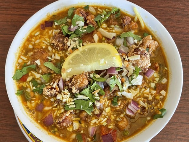 Thukpa, the hearty, spicy noodle soup of the Himalayas, is popular through Nepal, Tibet and Bhutan. It's rich, steaming, and very filling, just the thing for a chilly day.