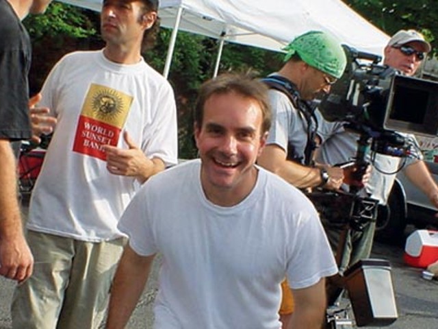 Archie Borders on the set of "Paper Cut"