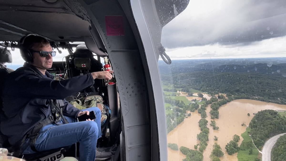 Gov. Andy Beshear in Eastern Kentucky during the flooding.  |  Photo provided.