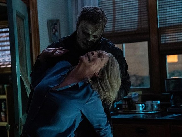 Michael Myers and Jamie Lee Curtis as Laurie Strode in 'Halloween Ends.'