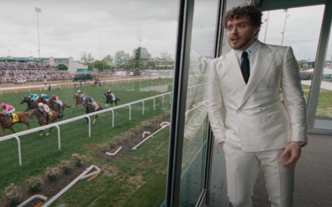 A screenshot from the music video of Jack Harlow's 'Churchill Downs.'