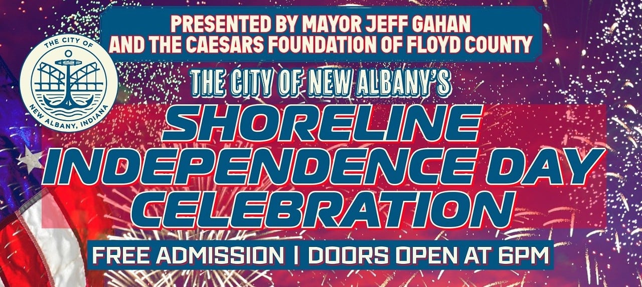 New Albany Shoreline Independence Day Celebration
Wednesday, July 3
New Albany Amphitheatre | 100 – 599 Ohio River Greenway | 6 p.m.Join the City of New Albany for their Independence Day extravaganza with live music from the Crashers and Rumors, Food from local vendors, Inflatables, games and of course, Fireworks.