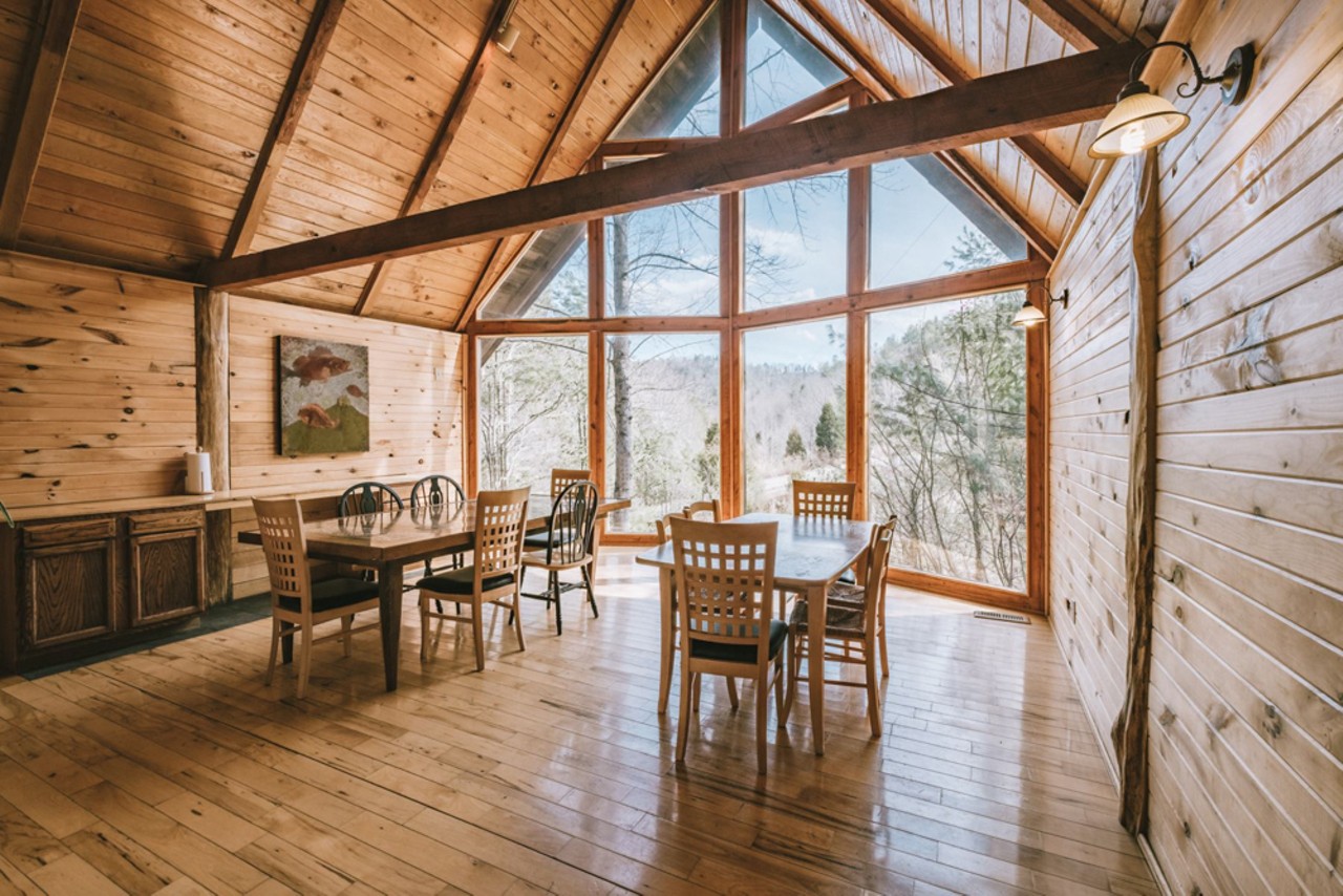 Middle Fork Lodge
Entire Cabin | Starting at $302/night | Hosts 12 Guests 
&#147;Enjoy an uncomplicated escape, surrounded by nature. This cabin is part of a 5 cabin complex connected by wooden walkways and staircases at Natural Bridge State Park.&#148;