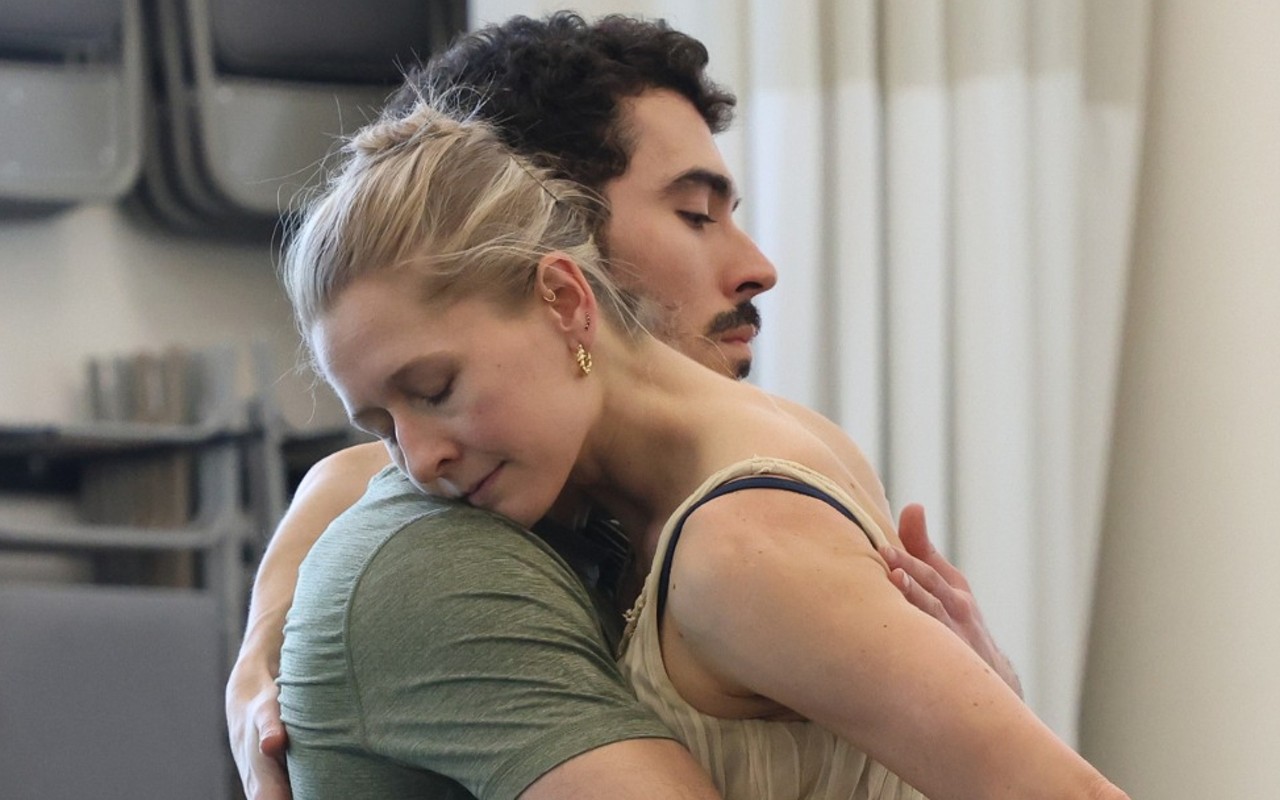 Leigh Anne Albrechta and Daniel Scofield in rehearsal for Romeo & Juliet at Louisville Ballet