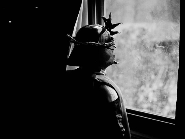 Darth Vader stares out the window knowing that May 4 will be celebrated across the city of Louisville.