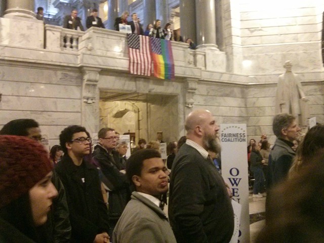 Members of the LGBT+ community, along with a number of allies, gathered at the state capitol Wednesday to call on lawmakers to pass Senate Bill 176 and House Bill 155