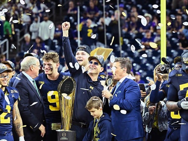 During the Wolverines&#146; College Football Playoff National Championship game against the University of Washington Huskies at NRG Stadium in Houston, TX on January 8, 2024.
