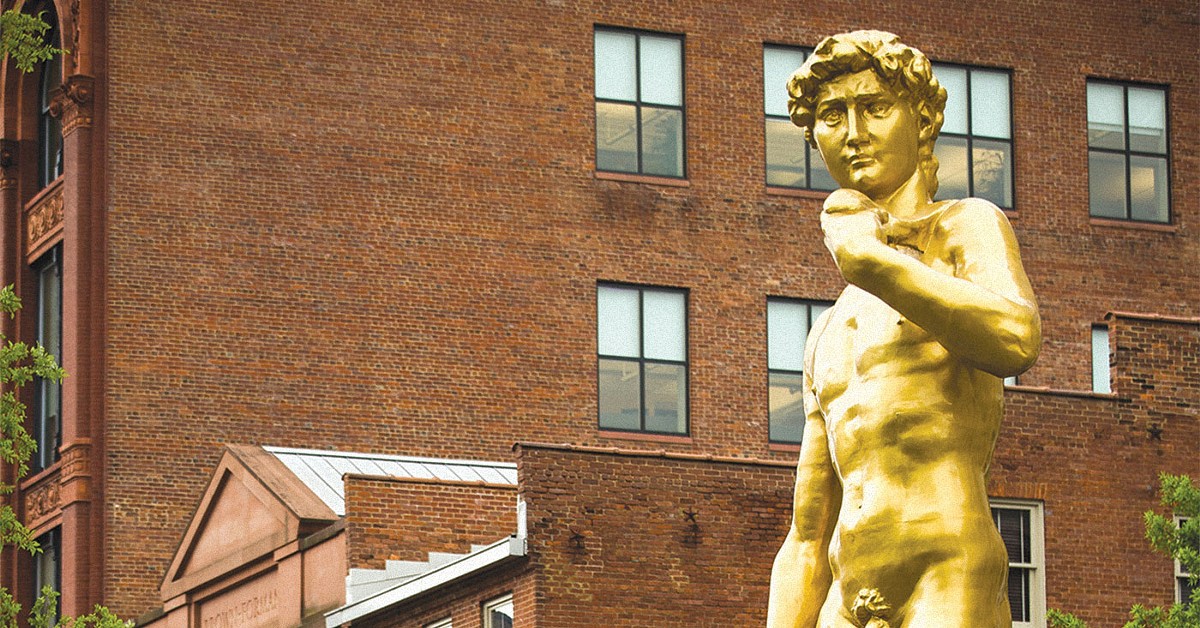 David (inspired by Michelangelo)' at the 21c Museum Hotel Louisville.