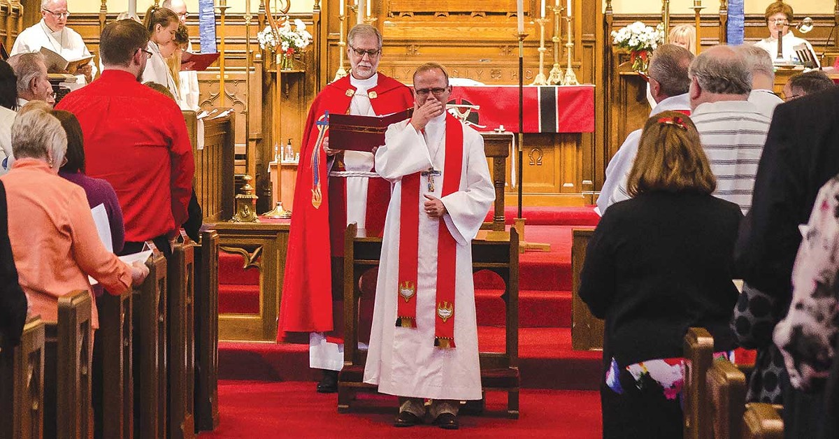Indiana-Kentucky Bishop Rev. Dr. William Gafkjen and Steve Renner