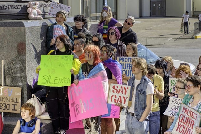 PHOTOS: Activists Protest Anti-LGBTQ Bills At Louisville Metro Hall