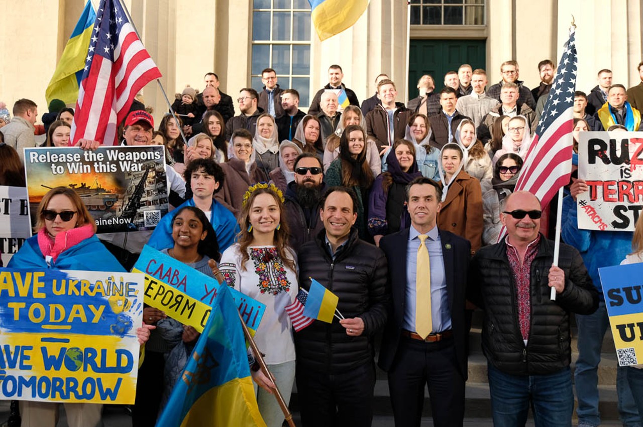 PHOTOS: Protesters Outside Metro Hall Advocate For Ukraine, LGBTQ Rights