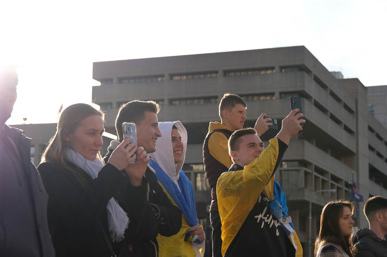 PHOTOS: Protesters Outside Metro Hall Advocate For Ukraine, LGBTQ Rights