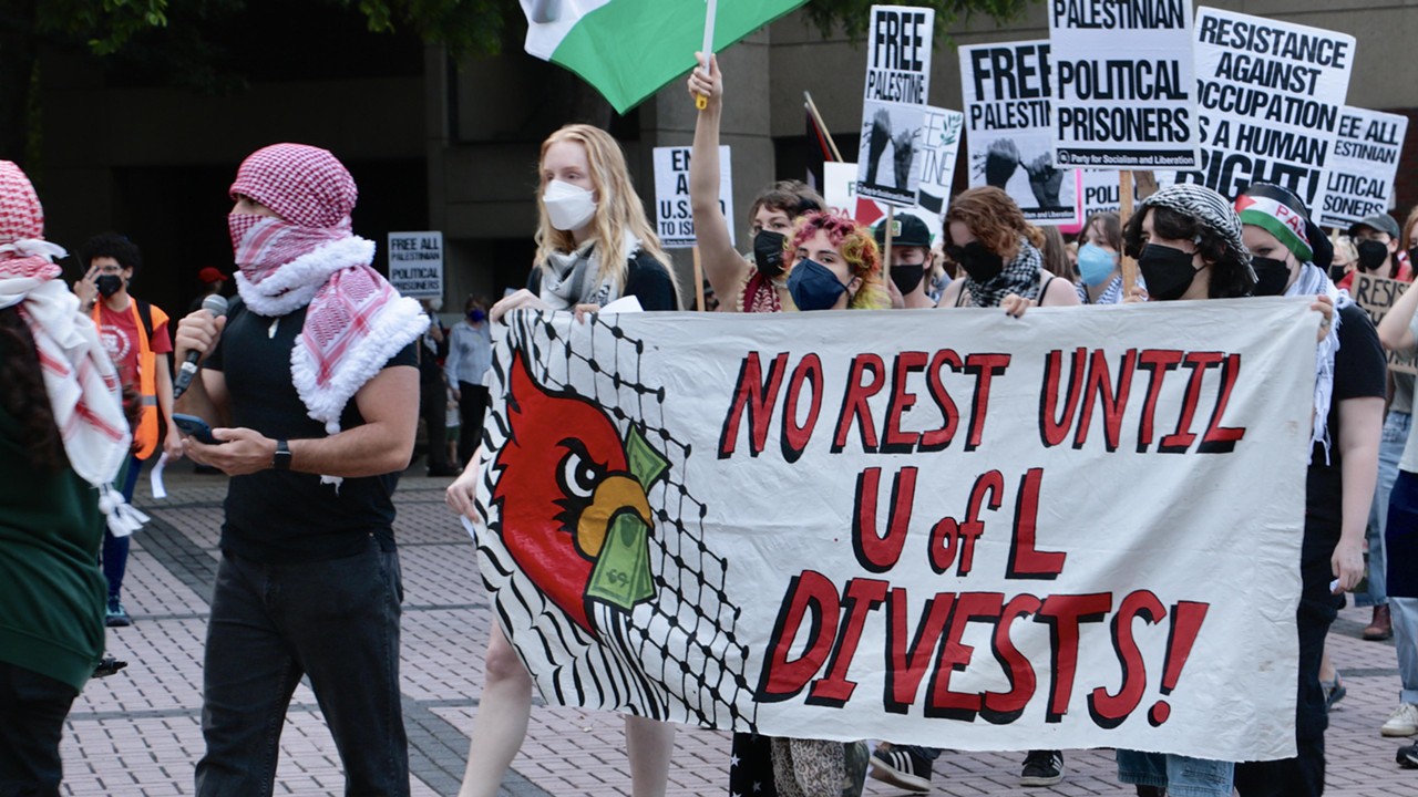 PHOTOS: Students Organized March Across UofL Campus On Nakba Day To Protest Israeli Occupation Of Palestine