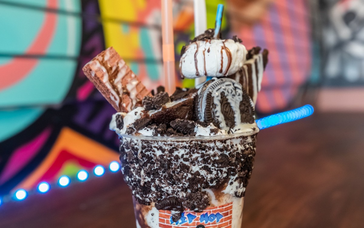 One of the Hip Hop Sweet Shop's specialty brownie shakes, the Oreo Always on Time.  |  Photos by Kathryn Harrington