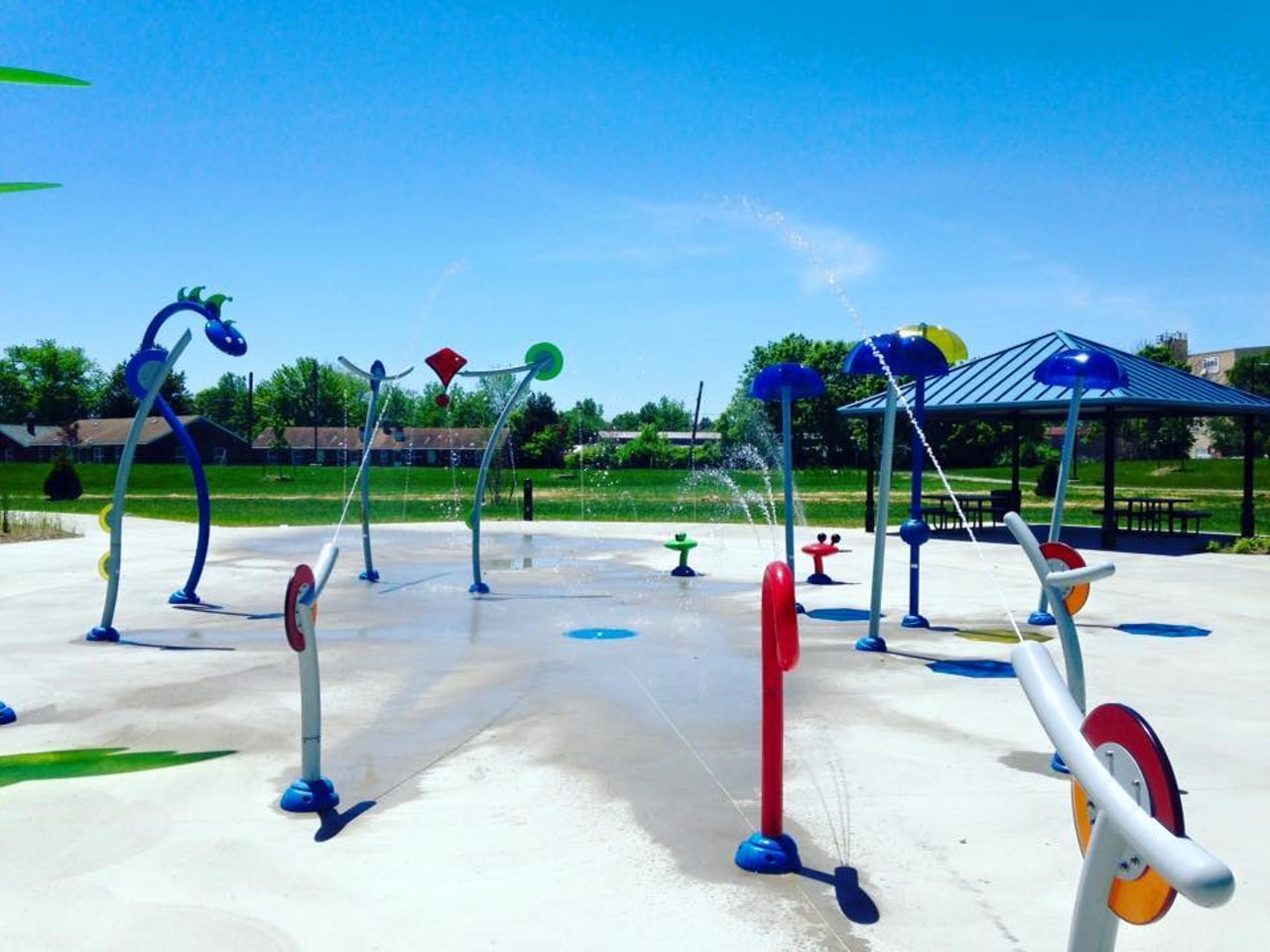 Silver Street Park
2043 Silver Street 
Located in New Albany, Silver Street Park has tons of amenities, including a great public splash pad.  Photo via  City of New Albany 