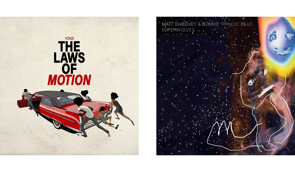 Left: Yons&#146; The Laws of Motion album cover. Right: Matt Sweeney and Bonnie &#145;Prince&#146; Billy&#146;s Superwolves 
    album just dropped.