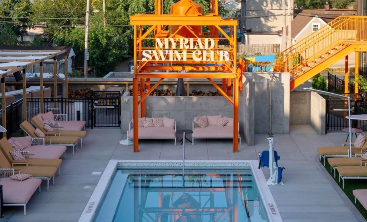 Myriad Swim Club900 Baxter Ave.The inviting lounge pool has sun-soaked seating areas, a tanning deck, cabanas, and a poolside bar. The best part? Locals can snag a day pass for just $10 on weekdays.