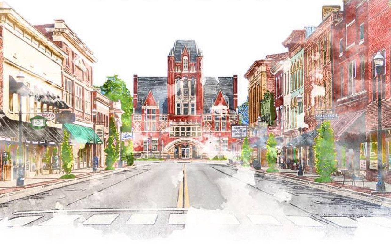 Artistic rendering of Main Street in Bardstown, Kentucky.