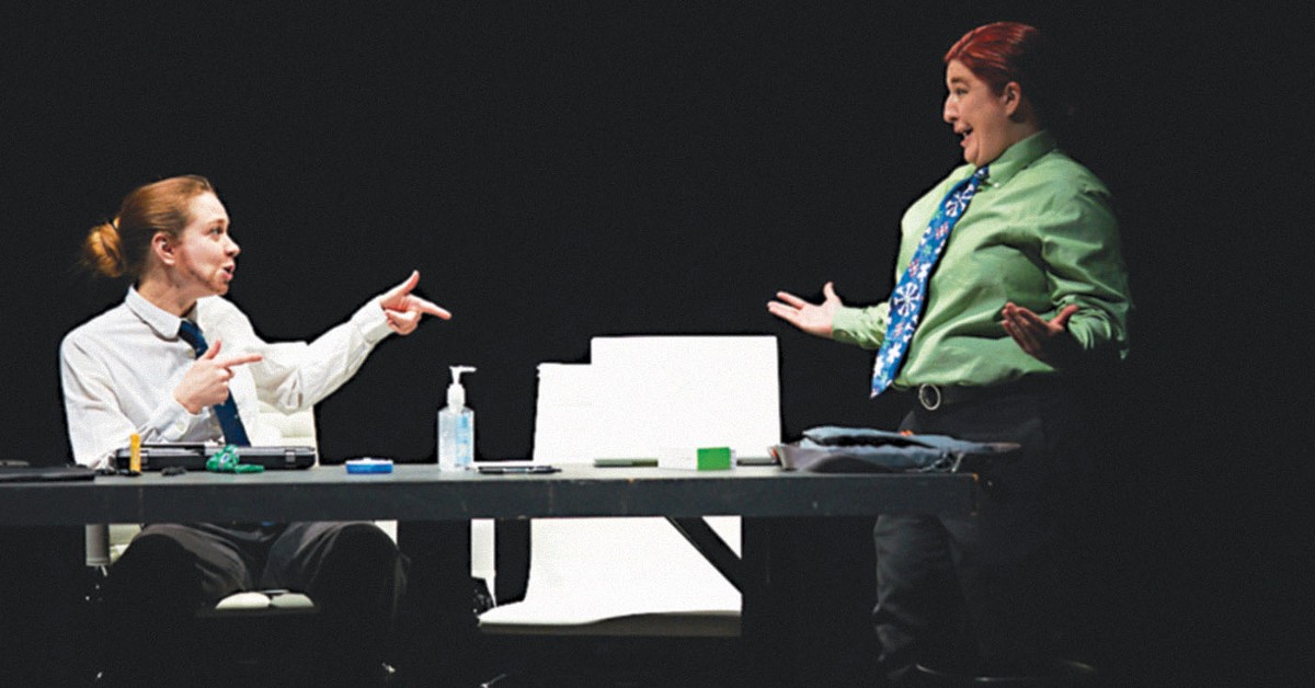 Gracie Taylor and Jessica May in Theatre [502]'s 'Women Laughing Alone with Salad.'  | Photo by Bill Brymer.