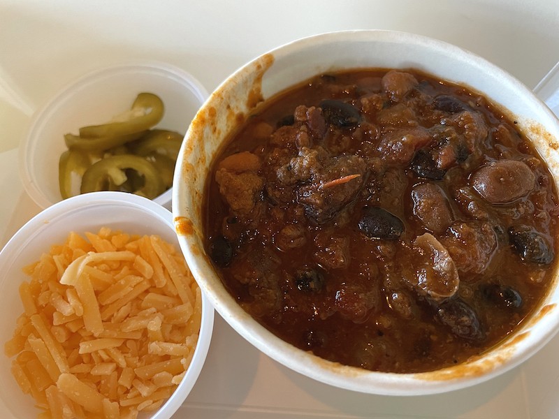 Hauck's chili is great on a cold day: Complex, full of ground beef and lots of beans, and spicy enough to set your mouth on fire.