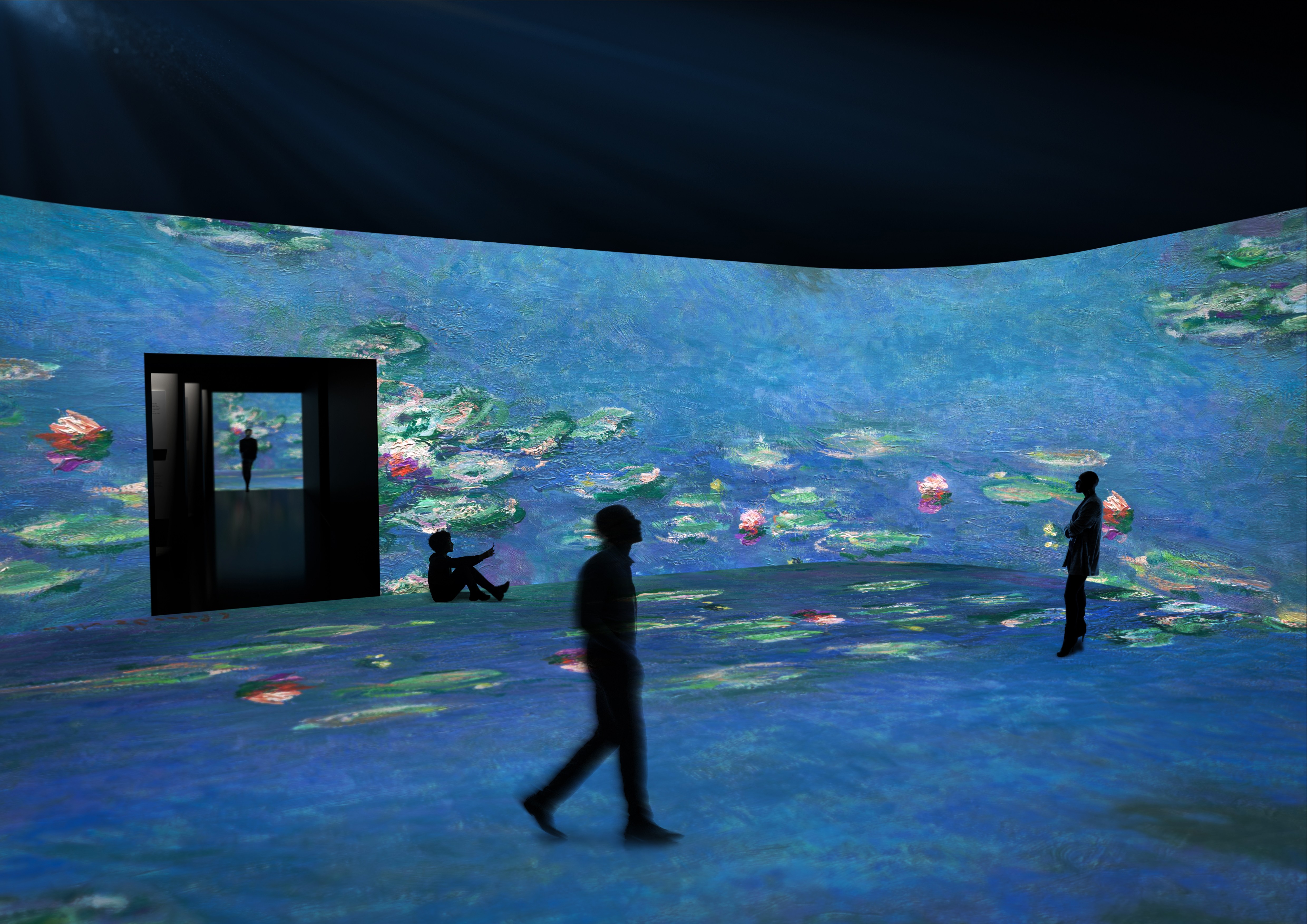 Experience Claude Monet from the Floor to the Ceiling at Newfields new Monet immersive experience.