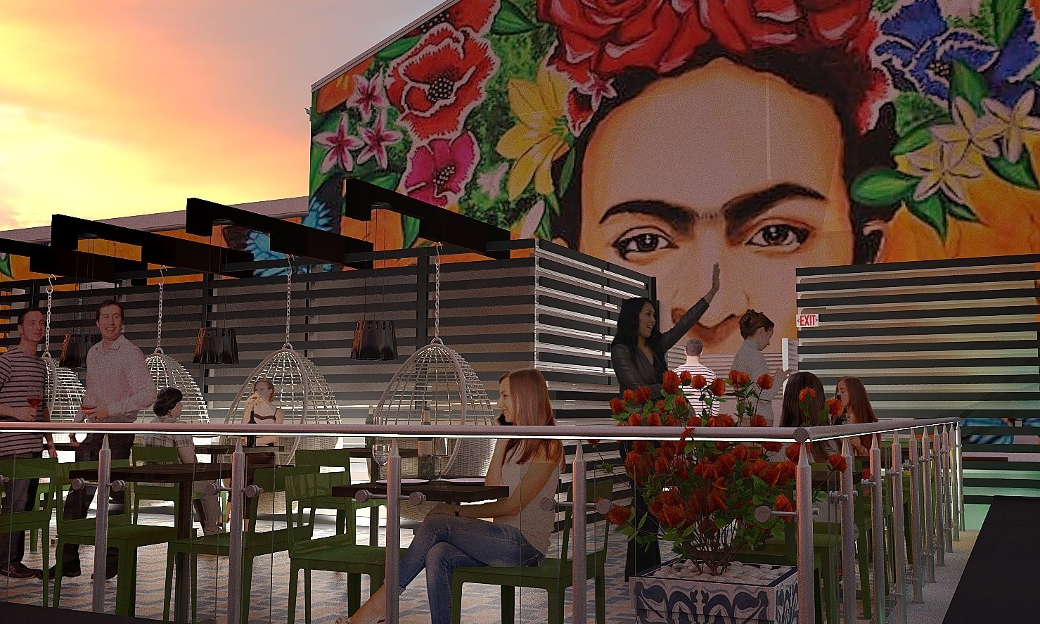 The new location will feature a large, upstairs patio, with&nbsp;a massive Frida Kahlo mural.