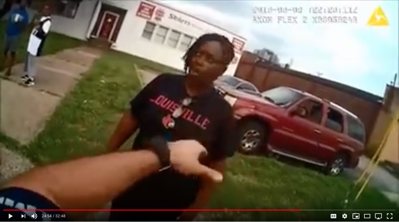 Image from the police body camera footage from YouTube.