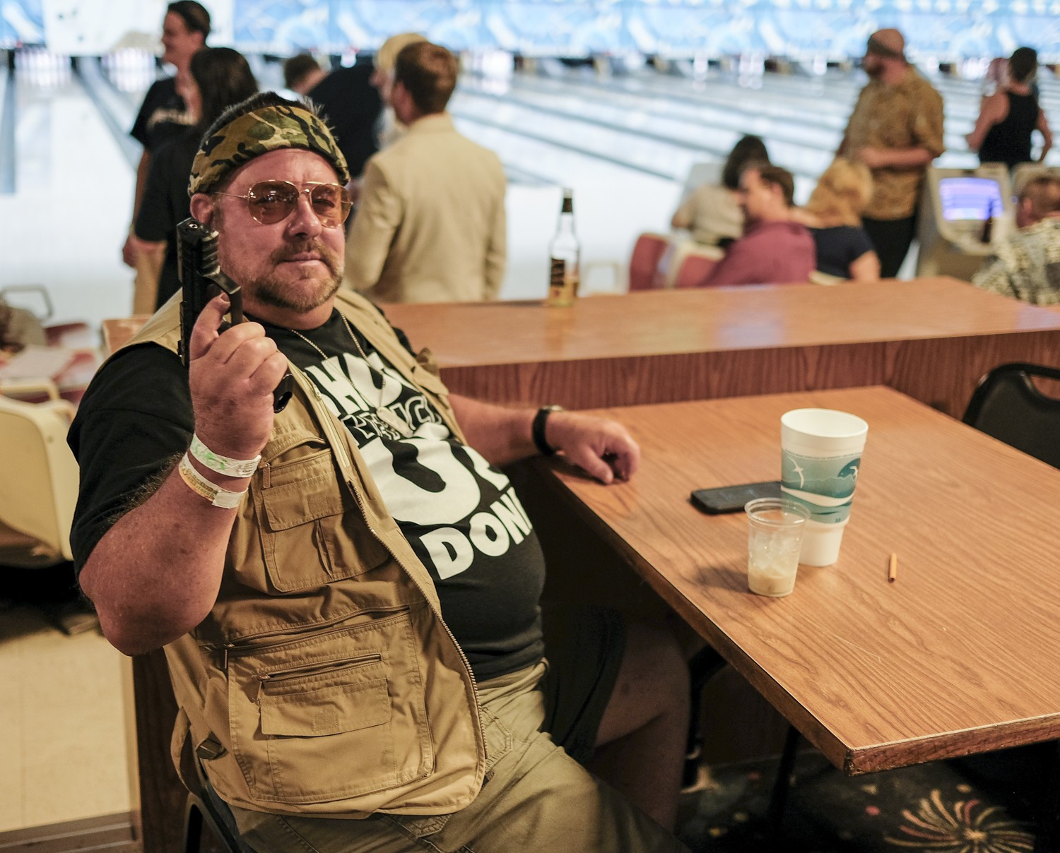 David Coffey takes a break from the lanes at the 16th Annual Lebowski Fest.