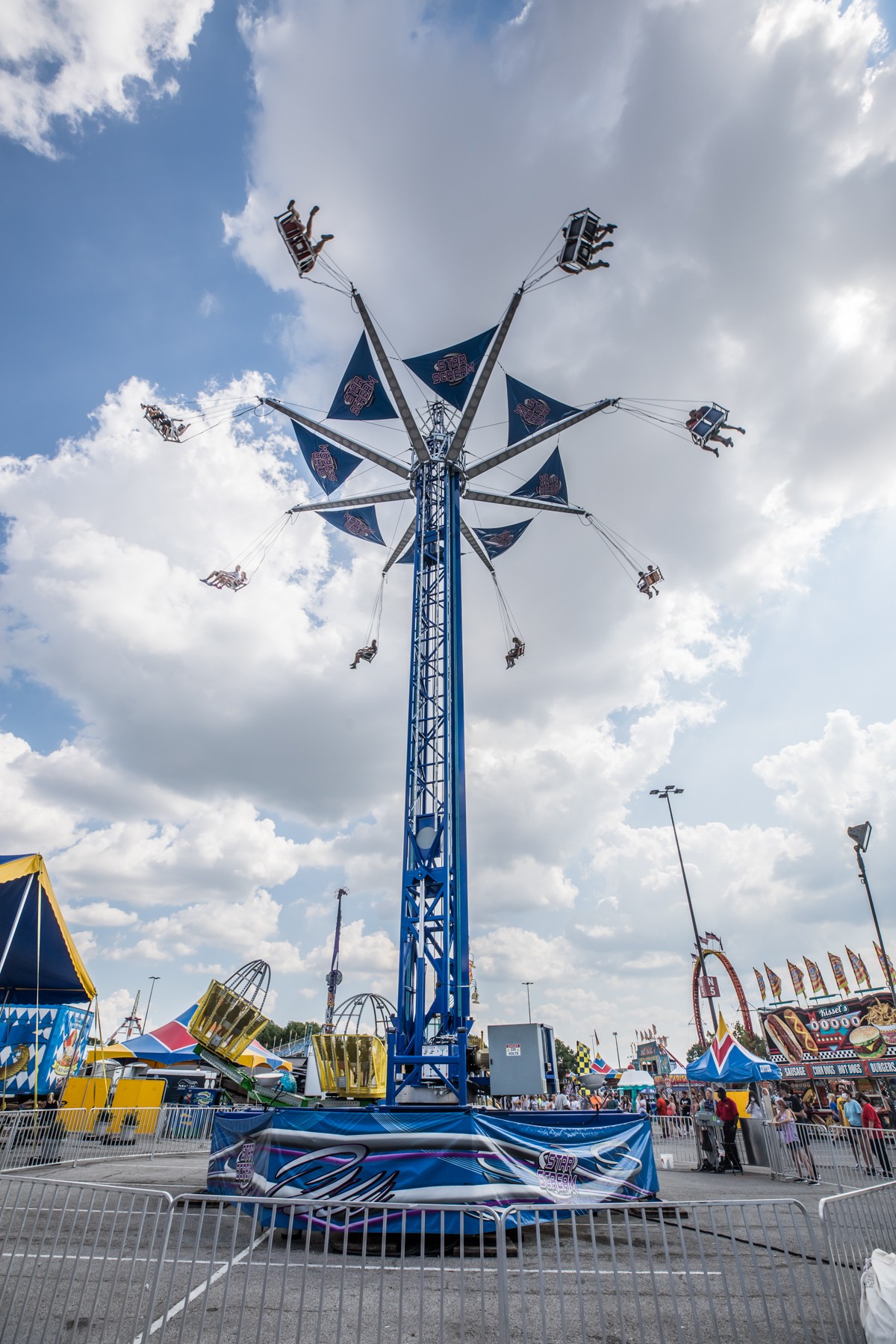 Flying high on the Star Scream at the Kentucky State Fair.