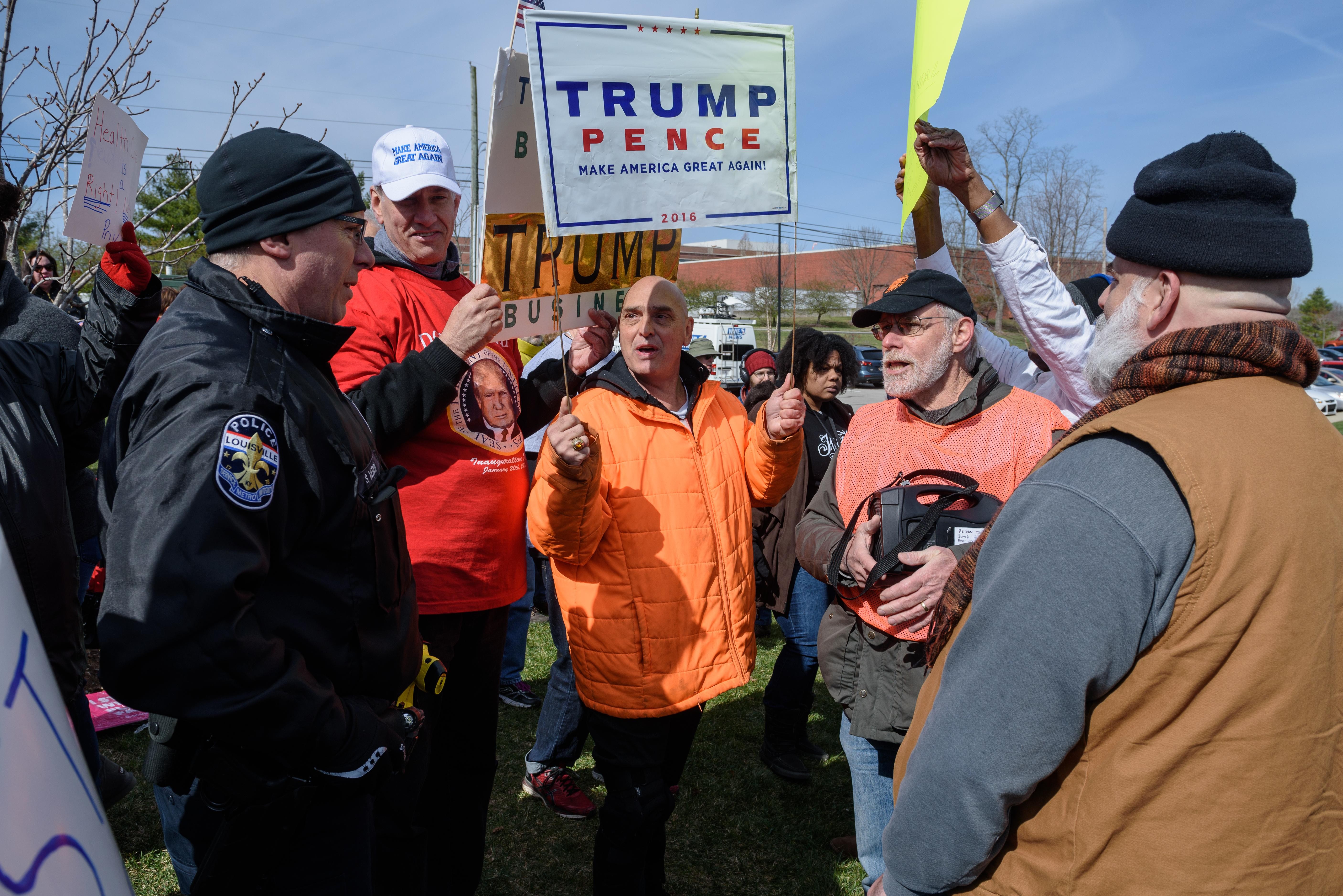 A warm-up for President Trump's visit next Monday, the people behind Saturday's protest against VP Pence and Gov. Bevin