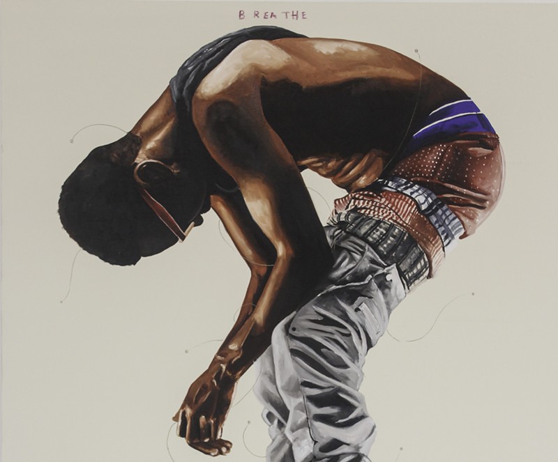 Fahamu Pecou (American), Breathe, 2015. Acrylic and oil stick on canvas.
