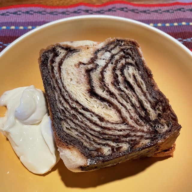 PHOTO: Chocolate babka with tangy vanilla labneh whip is imported from Greens Bakery in Brooklyn, a renowned kosher bakery in Brooklyn that may be the nation&#146;s primary babka supplier., a riche